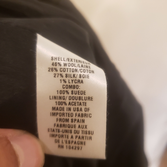 Milly Wool and Silk Sheath Charcoal Dress With Suede and Gold Belt Size  6 - Picture 6 of 7